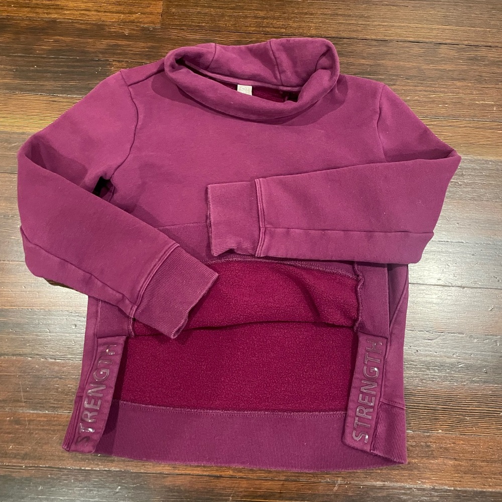 Athleta Girl maroon burgundy cowl neck sweatshirt size 14 xl